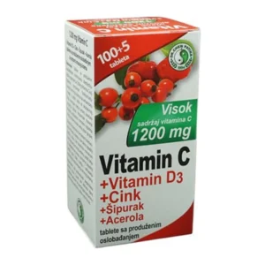 Vitamin C 1200mg+vitamin D3+cink+šipurak+acerola tbl a105