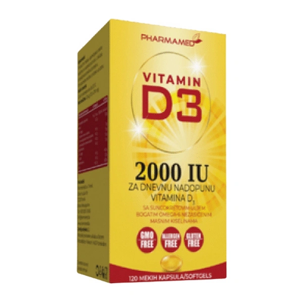 Vitamin D3 2000 IU softgel cps a120 Pharmamed