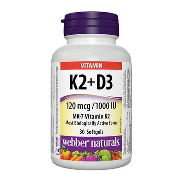 Vitamini K2D3 120mcg1000IU a 30 softgels Webber naturals