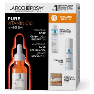 La Roche Posay Paket Pure Vitamin C10 serum 30ml+ sensitive micelarna voda 50ml+termalna voda 50ml+Anthelios UVMUNE 400 SPF 50 krema 1,5ml