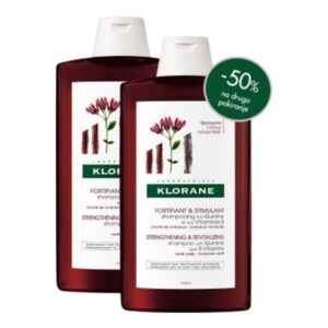 Klorane DUO Šampon za jačanje korjena kose s kininom 2 x 400ml