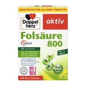 DOPPELHERZ AKTIV FOLNA KISELINA 800 +B+B6+B12+C+E DEPO tablete a 60