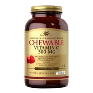 Vitamin C brusnica/malina tbl a90 Solgar