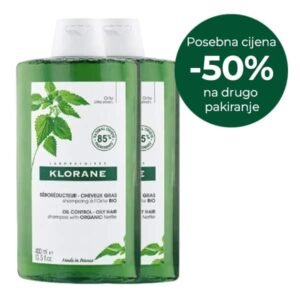 KLORANE DUO šampon za masnu kosu sa ekstraktom koprive 2x400ml (-50% na drugi)