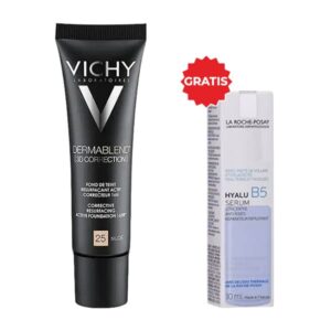 Vichy Dermablend tečni korektivni puder SPF28 30ml + Hyalu B5 serum 10ml GRATIS
