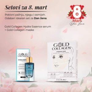 Gold collagen hydra essence serum 30ml + Gold collagen hydrogel mask set a4