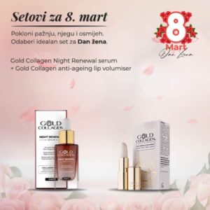 Gold collagen night renewal serum 30ml + Gold collagen lip volumiser