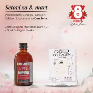Gold collagen multidose pure 40+ 300ml + Gold collagen hydrogel mask set a4