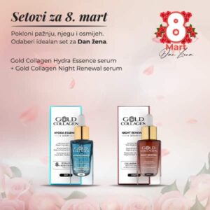 Gold collagen hydra essence serum 30ml + Gold collagen night renewal serum 30ml