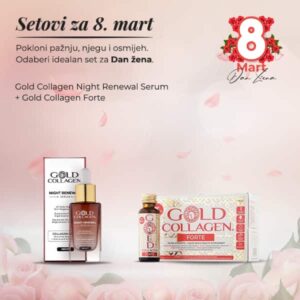 Gold collagen night renewal serum 30ml + Gold collagen forte 10x50ml