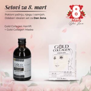 Gold collagen multidose hairlift 300ml + Gold collagen hydrogel mask set a4